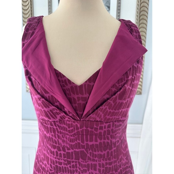 Kay Unger New York Purple Jacquard Sheath Dress Size 6 - Picture 2 of 6